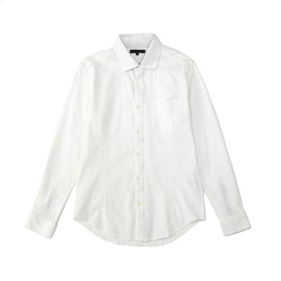 China OEM Classic Mens Cotton Fabric Casual Slim Fit White Dress Shirt Breathable Cheap Office Wear 100% Solid for sale