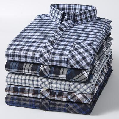 China 2021 spring and wholesale new plaid flannel men's shirts summer plaid shirt OEM new style men's shirt breathable for sale