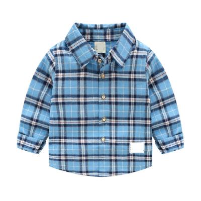 China Autumn Clothing Custom Label Kids Breathable Fancy Plaid Spring Long Sleeve Flannel Boy Casual Shirt for sale