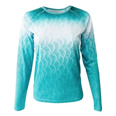 China Antibacterial Outdoor UV Protection Ropa Ropa De Pesca Fishing Tank Tops Fishing Shirts Ciclismo Fabric Sublimated Custom Long Sleeve White Blue for sale