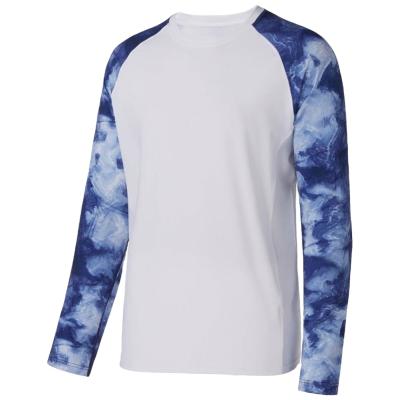 China Sublimation Men Performance Wear T-shirts Hydrophobic Fishing Raglan Sleeve Quick Dry Antifouling Waterproof UV Antibacterial Long Sleeve Protection for sale