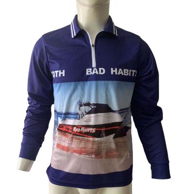 China Antibacterial Sublimation Custom Tournament Fishing Shirts UV Protection Fishing Shirts Fishing Wear OEM Service Shirts and Custom Tops Men for sale