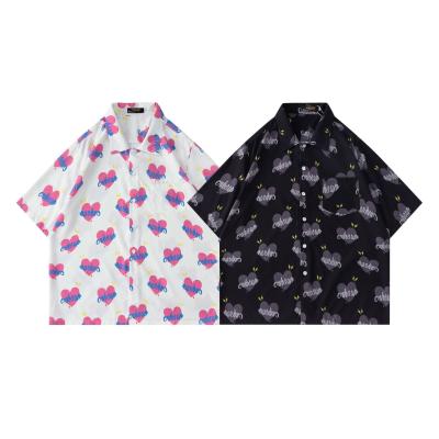 China Summer QUICK DRY Floral Shorts Hawaii Sleeve Beach Shirts Boxy Cotton Shirts For Men for sale