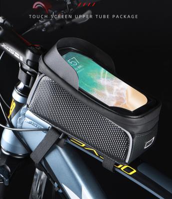 China Waterproof/TPU Touchscreen Bike Phone Front Frame Bag Tube Touchscreen Waterproof Tube Top Bags Bike Pipe Top Bags for sale