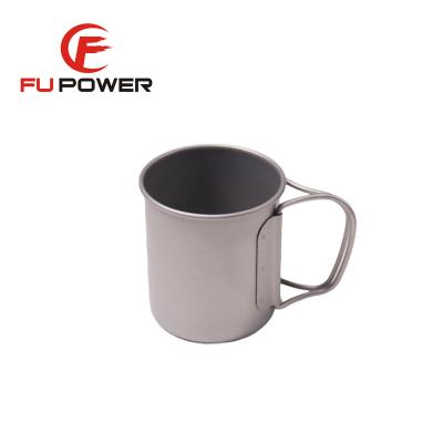 China Titanium Coffee Cup Outdoor Water Cup Travel Pure Titanium Fixed Handle for sale