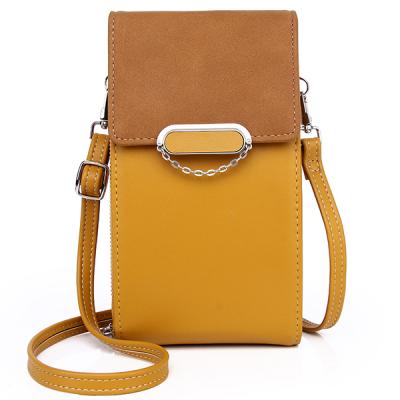 China Hot Selling Anti-theft Ladies PU Leather Messenger Bag Mobile Phone Pouch With Chain Mini Shoulder Bags for sale