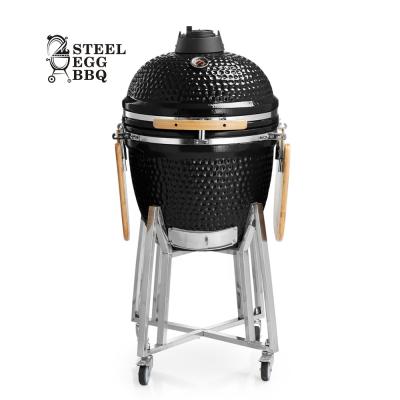 China 2020 SEB size adjustable ceramic kamado grill with 21 inch egg cart shaped bbq kanka grill bbq kamado bono for sale