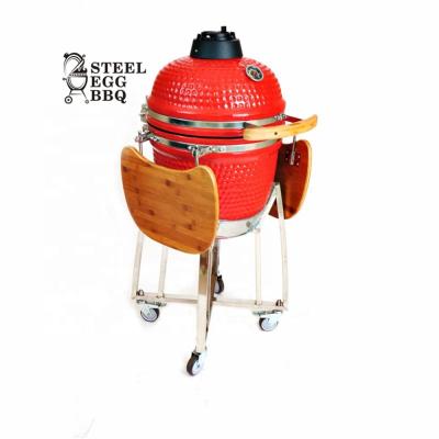 China 18 Inch Red SEB Charcoal Ceramic Oven Oudoor Height Adjustable KAMADO BBQ Grill for sale