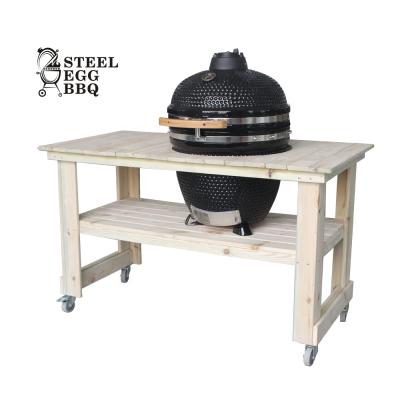 China 2019 Size Adjustable Height Egg BBQ Smoker Grill Kamado Outdoor Cooking Table Set Barbecue for sale