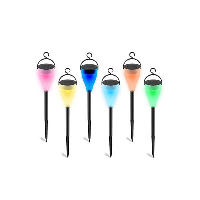 China Outdoor LANDSCAPE Hesoray Landscape Color Changing Waterproof LED Hanging Plastic Solar Garden Pathway Light for sale