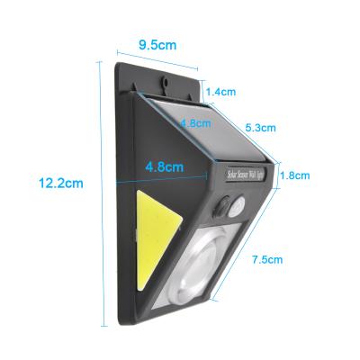 China No Single Lens Three Way Bright Smart Induction Outdoor Solar Wall Lamp For Yard for sale