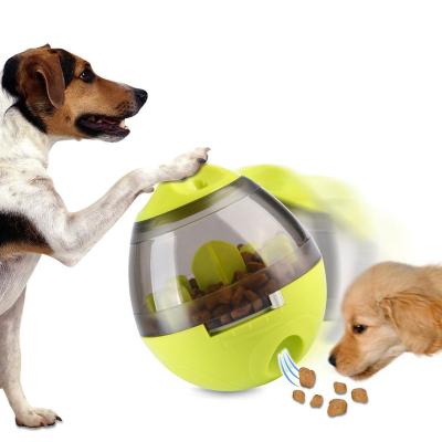 China Viable Dog Cat Food Dispenser Ball Toy Tumbler Design Training Shaking Toys Increase IQ Slow Down Driver Food Dispensing Feeding Ball for sale