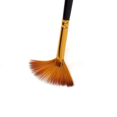 China Custom Logo Artist Paint Supplies for Calligraphy Handle Wood Aluminum Tube Nylon Hair Acrylic Brush for Watercolor Painting for sale