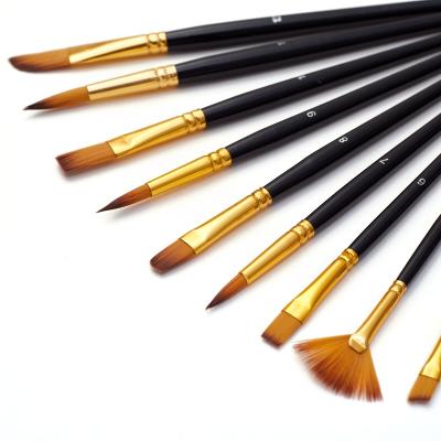 China 12 Pcs Artist Painting Wooden Handle Keep Smiling Artist Painting Brushes Set Professional Art Paint Brush For Artist Painter for sale