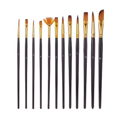 China 12 Pcs Artist Painting Keep Smiling Paint Brushes Set Professional Art Paint Brush For Painter for sale