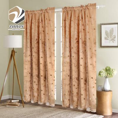 China Modern Woven Decoration Embroidery Voile Curtain Organza Curtains Beautiful for sale