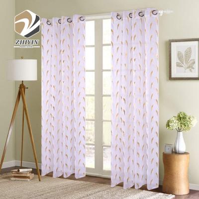 China Europe Style Customized Luxury Gold Foil Snow Voile Curtain For Home for sale