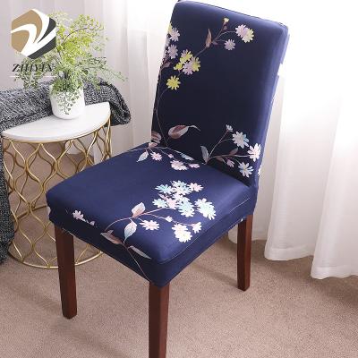 China Good Quality Plain Spandex Removable Washable Printing Dining Stretch Chair Cover for sale