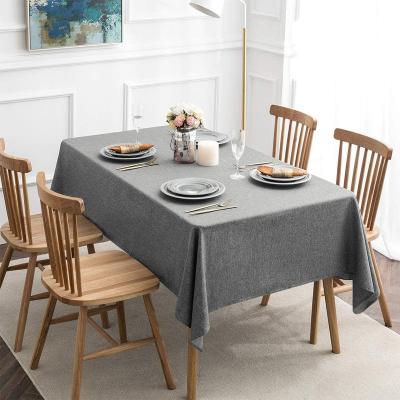 China Wholesale Square Waterproof Fabric Table Clothes Custom Home Textile Waterproof Linen Table Cloth for sale