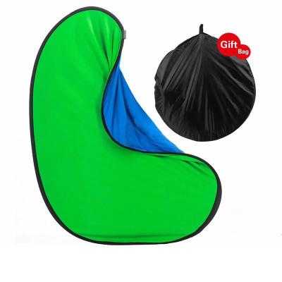 China Easy to Carry 150x200cm 2 in 1 Photography Visual Reflector Screen Photo Backdrops Studio Chromakey Green Blue Portable Backdrop for sale