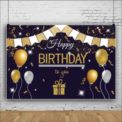 China Christmas happy birthday backdrop for men women birthday party photo booth backdrop banner decoration supplies for sale