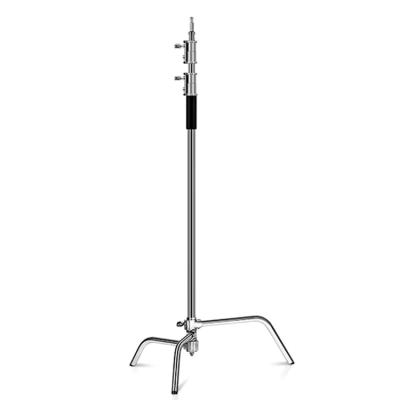 China Professional Stainless Steel 40inch/2.6m Integrated C-bracket Spring Photography Light Stand for Photo Studio for sale