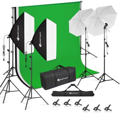 China Stable Photography Video Studio Lighting Kit 8.5 x 10 ftBackground Support System Including 3pcs Backdrops BlackWhite Green for sale