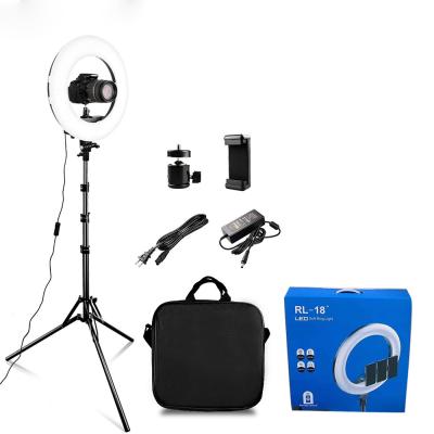 China LED Ring Light 18inch With Stand 6500K Dimmable Self Portrait Shooting Camera 18inch Kit Ring Light For Phone Camera YouTube for sale