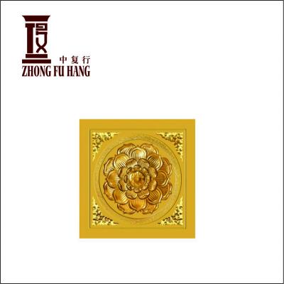 China Traditional Antique Building Ceiling Smallpox Temple Buddha Hall Relief Aluminum Alloy Lotus Loop Plate for sale