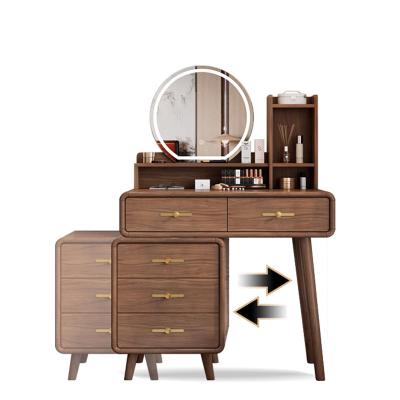 China Other Bedroom Furniture Fashion Style Simple Solid Oak Panel Ladies Bedroom Densified Dressing Table for sale