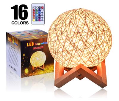 China Modern LED Globe Rattan Ball Lamp For Bedroom Atmosphere Light Kids Night Light LED Projector Night Lamp for sale