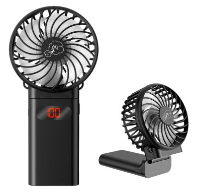 China With LED Power Number Mini Fan 4000mAh Handheld Portable Fan With USB Lanyard Battery Operated LCD Display for sale