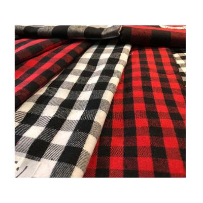 China Newest Design 2020 Fashion Soft Egyptian Cotton Double Faced Yarn Dyed Poplin Twill Check Stripe Many Color Plaid Stock Fabric For Shirt for sale