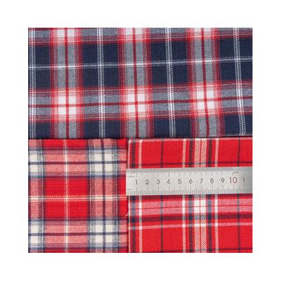 China Tear-Resistant Polyester / Cotton Twill Yarn Dyed Checks Plaid Soft Flannel High Quality Shirt Fabric for sale