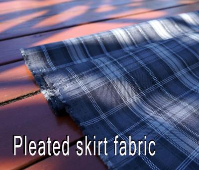 China Shrink-Resistant Stock Polyester Plaid Pleated Skirt Fabric for sale