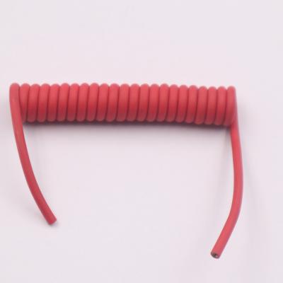 China Overhead High Quality Spring Lanyard Rope Red Coiled Cable Electrical Cable Wires for sale