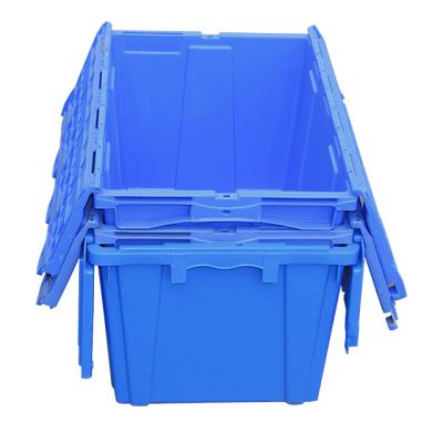 China Customized Logo Heavy Duty Plastic Stackable Nesting Crate Turnover Box for Moving Company or Warehouse for sale