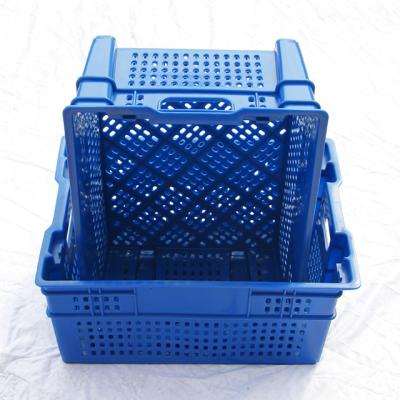 China Fruits Packaging Plastic Turnover Box Nested And Stacked Crate Reusable Heavy Duty Mesh Type Plastic Crate for sale