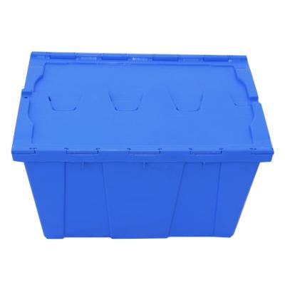 China Durable HDPE Nestable Security Keep Box with Customized Logo and Hinging Lockable Lid for sale