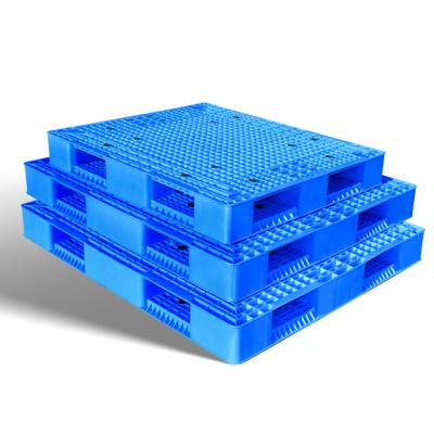 China Four-Way Entry One-Way Stackable Plastic Pallet with 6T Static Load and Standard Blue for sale