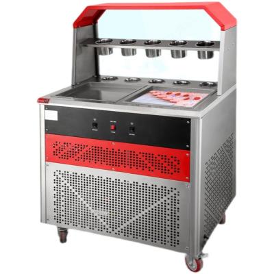 China Commercial Deli Fried Ice Cream Roll Machine Customized Double Pan Fried Ice Cream Machine For Restaurant for sale