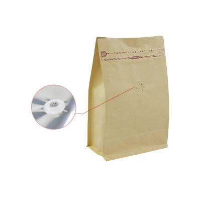 China 250G 8OZ 1/2Ib Food Zip Lock Gusseted Paper Eight Side Pouch Sealing Biodegradable Coffee Bags With Valve for sale