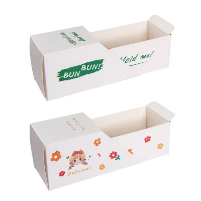 China Recyclable Ready To Ship White Kraft Meal Noodle Paper Cake Box Sandwich Hot Dog Packaging Box for sale