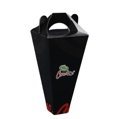 China China Factory Hot Sale Food Grade Custom Logo Black One Piece Cone Box For Mini Pizza Food Grade Paper for sale