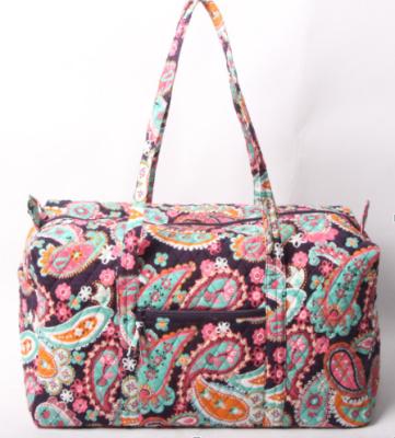 China 2018 Wholesale Quilted China Factory Cotton Fabric Ladies Large Capacity Traveling Duffel Bags for sale