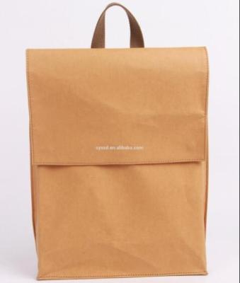 China High Quality Street Style Kraft Paper Hot Selling Washable Backpack for sale