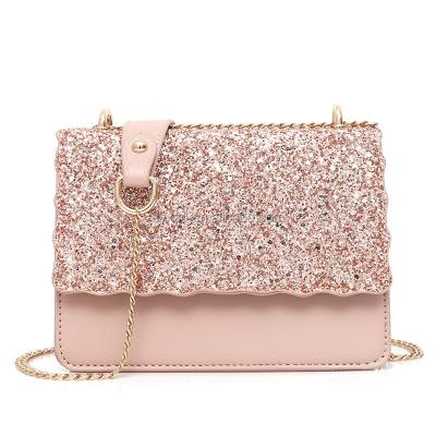 China Blingbling Design PU Sequin Unique Shoulder Bag Eco-friendly Promotional Gift Glitter New For Female for sale