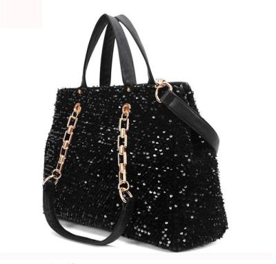 China Handled 2018 china popular factory wholesale women sequins tote shopping bags for sale