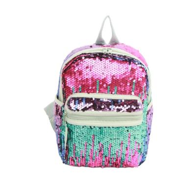 China 2018 Wholesale Waterproof OEM Logo Rainbow Color Women Sequin Backpack from China for sale