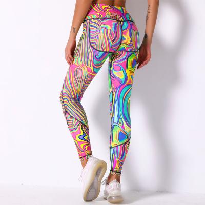 China Lulu's New Breathable Tie Dye Digital Printing Leggings for high-waisted, hip-rising yoga leggings for women for sale